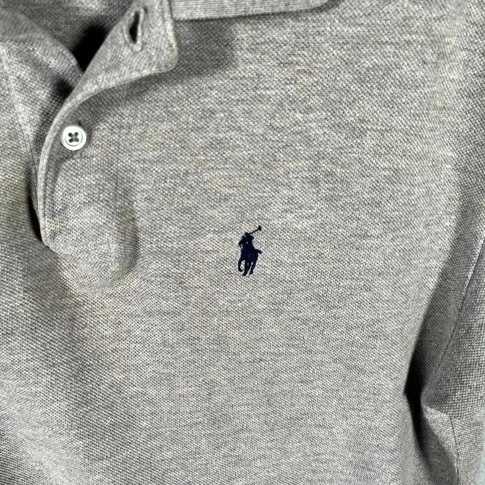 Polo By Ralph Lauren Polo Shirt Mens Large‎ Heather Gray Pony Cotton Performance